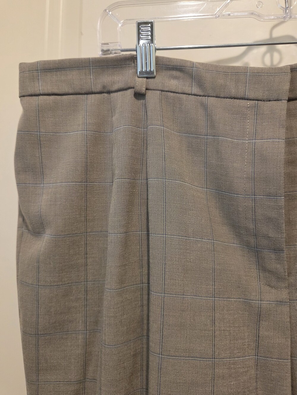 Talbots Petites Pleated Ankle Plaid Dress Pants - Beige - Picture 6 of 13